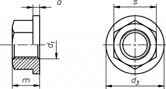 DIN 6331 Гайки шестигранные 1,5 d, высокие, с буртиком, кл.10