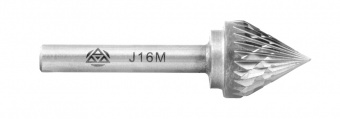 Борфреза коническая, угол 60⁰, тип J, d=12 мм; (l=10 мм, L=55 мм, dхв=6 мм, сплав ВК8, ГОСТ Р 52780-2007)