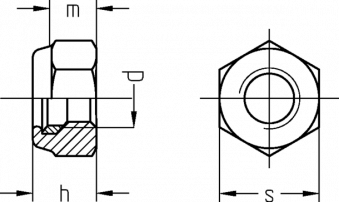 ISO 7040 Гайки шестигранные самоконтрящиеся, высокие
